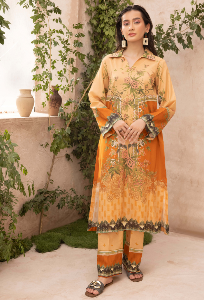 A La Mode By Humdum Unstitched 2 Piece Printed Lawn Vol-02 Collection'2024-D-08