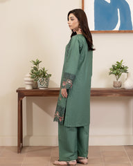 Flutterby Stitched 2 Piece Cotton Satin Winter Collection'2025-Selma-gr