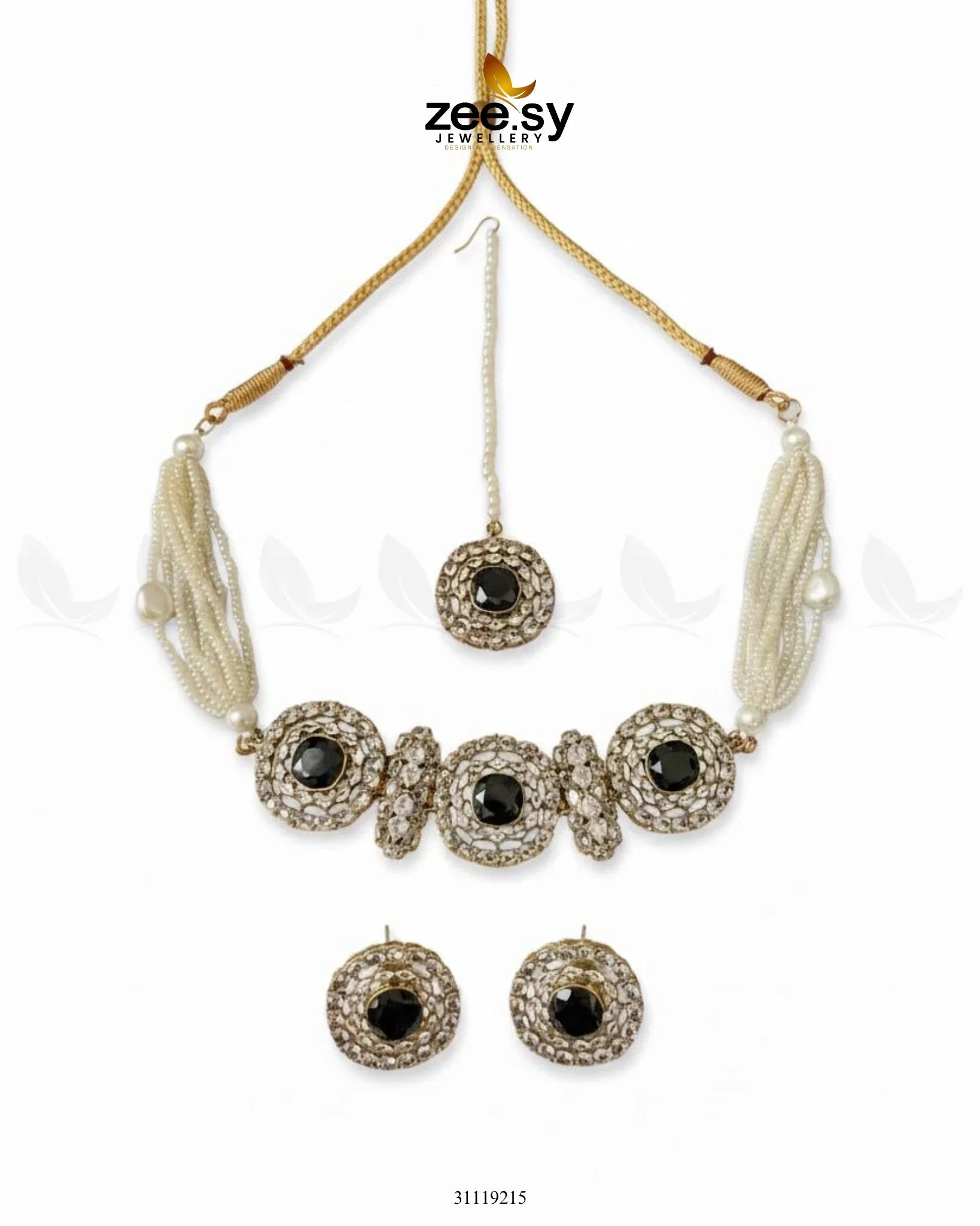 Equinox Stone Pearl Choker Set - Zeesy Jewellery