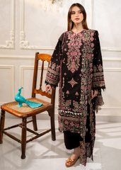 Meerak Stitched 3 Piece Emb Lawn Suit-Lael