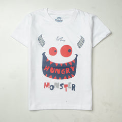 Kjunction Boys Half Sleeves-Printed T-Shirt (Hungry)