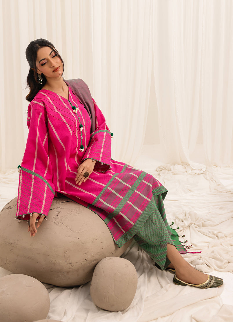 Zlooms 3 Pc Yarn Dyed Unstitched Suit - ZL25-C10-02