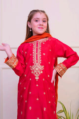 Shanzey Stitched 3 Piece Luxe Raw Silk Edit Formals Collection'2025-SHK-4801-Shocking Pink