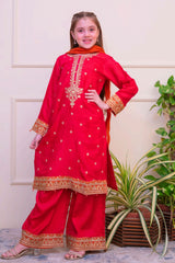 Shanzey Stitched 3 Piece Luxe Raw Silk Edit Formals Collection'2025-SHK-4801-Shocking Pink