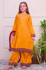Shanzey Stitched 3 Piece Luxe Raw Silk Edit Formals Collection'2025-SHK-4804-Mustard