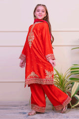 Shanzey Stitched 3 Piece Luxe Raw Silk Edit Formals Collection'2025-SHK-4805-Rust