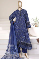 Sada Bahar Stitched 3 Piece Peplum Luxury Frock Vol-01 Suit-EMB-746-BLUE