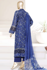 Sada Bahar Stitched 3 Piece Peplum Luxury Frock Vol-01 Suit-EMB-746-BLUE