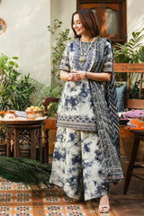 Brandlo PK Indigo Shibori Print 2-Piece Set Artistic Fusion ( Y -124)