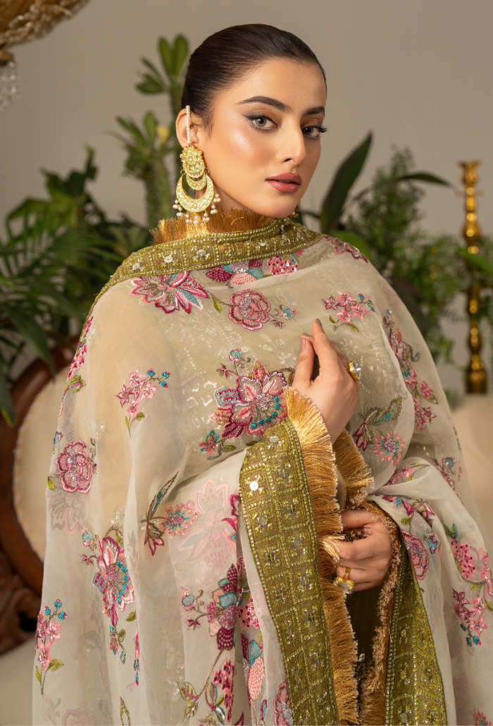 House Of Chiffon By Humdum Unstitched 3 Piece Luxury Formals Collection'2024-D01