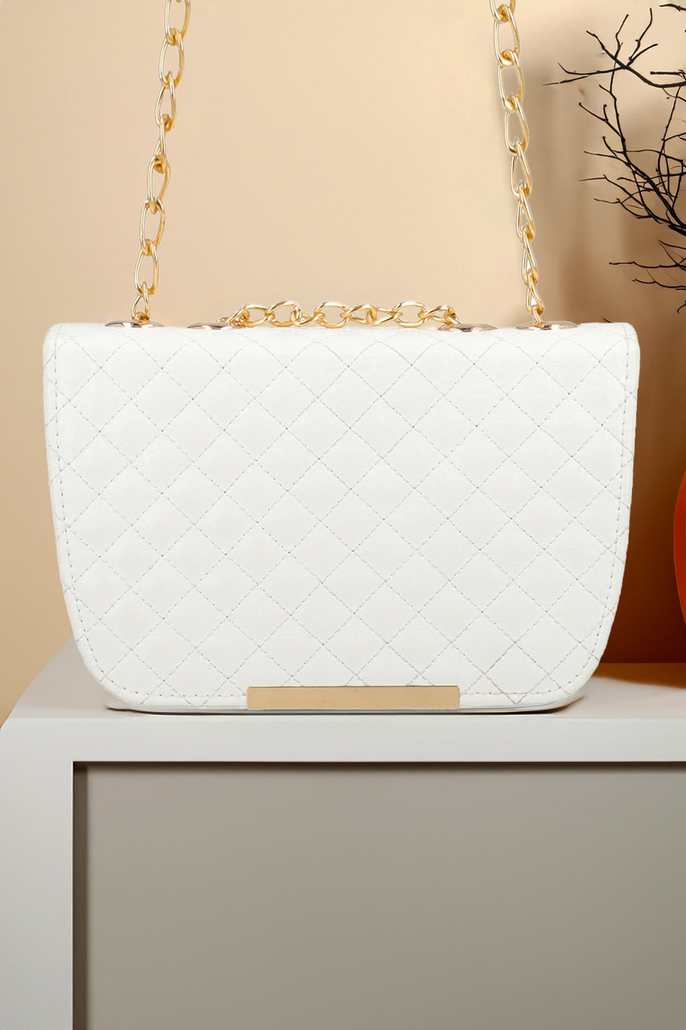 Buy Quilted Charm Shoulder Bag for Women in Pakistan - White