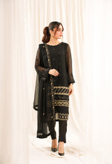Zouj Unstitched 3 Piece Luxe Chiffon Edit Collection'2025-Midnight Charm