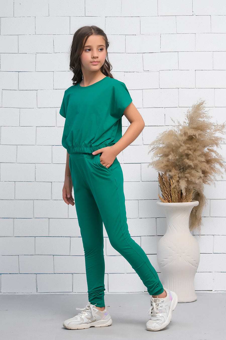 Sprinkles Stitched 2 Piece Summer Co Ord Sets Kids Collection'2025-Green 2Pcs Cord Set with Short Sleeves Shirt and Trouser