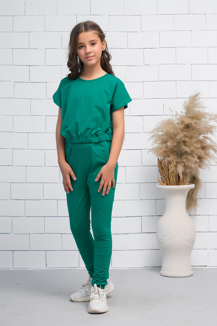 Sprinkles Stitched 2 Piece Summer Co Ord Sets Kids Collection'2025-Green 2Pcs Cord Set with Short Sleeves Shirt and Trouser