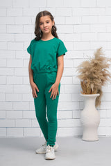 Sprinkles Stitched 2 Piece Summer Co Ord Sets Kids Collection'2025-Green 2Pcs Cord Set with Short Sleeves Shirt and Trouser