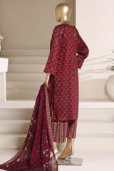 Sada Bahar Stitched 3 Piece Printed Lawn Vol-06 Suit-PR-490-Maroon