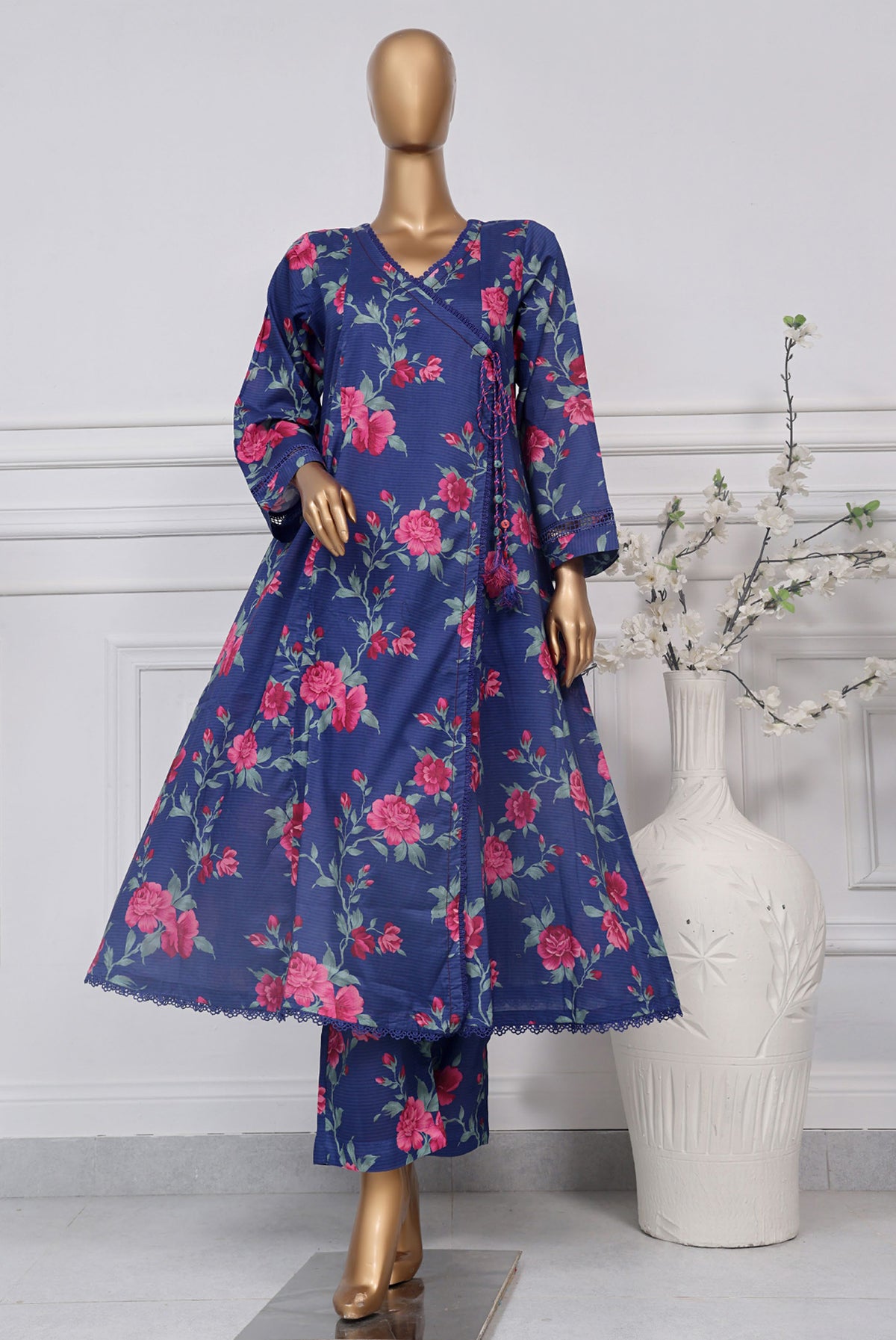 Sada Bahar Stitched 2 Piece Peplum Frock Collection-D-4933-Blue