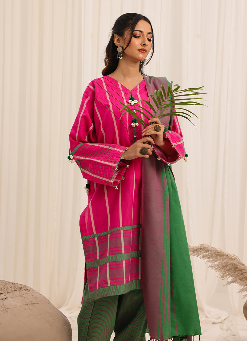 Zlooms 3 Pc Yarn Dyed Unstitched Suit - ZL25-C10-02