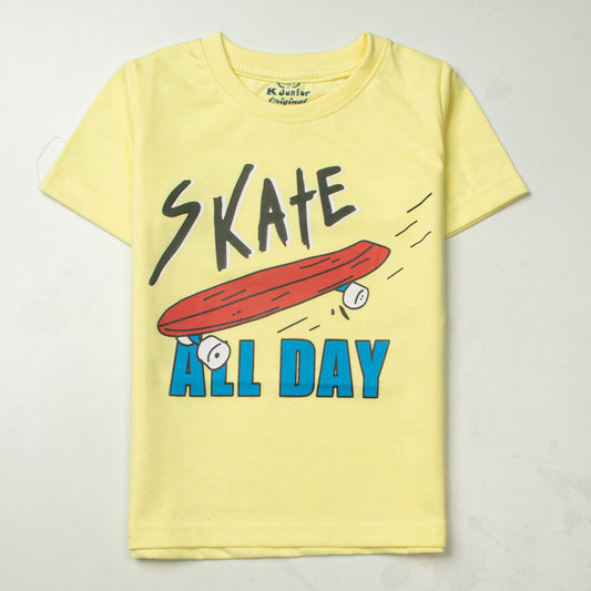 Kjunction Boys Half Sleeves-Printed T-Shirt (Skate)