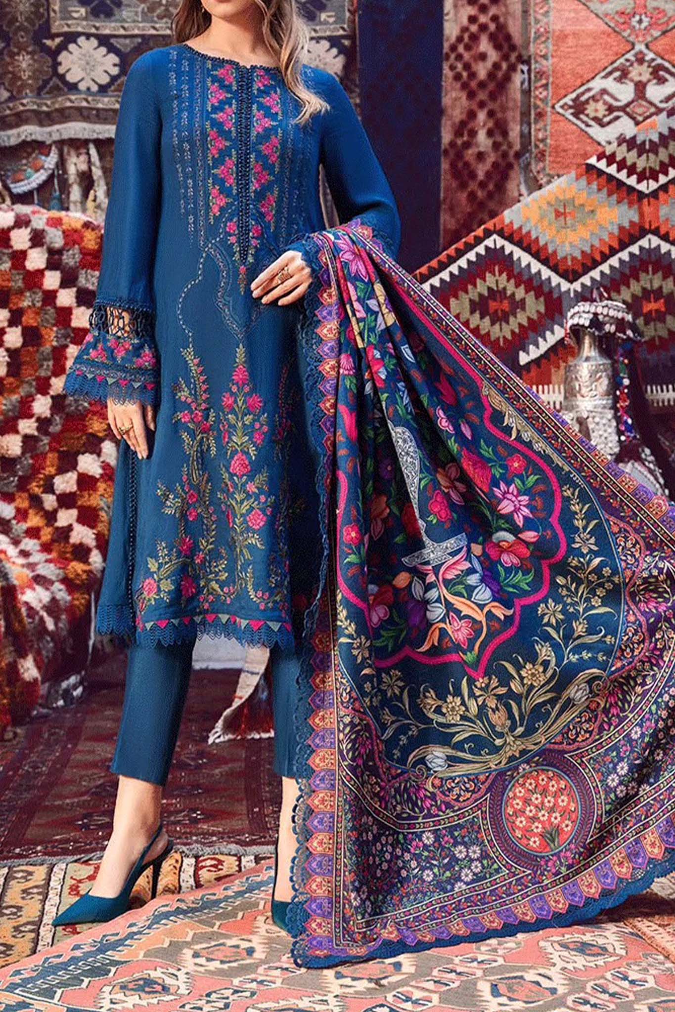 M Print by Maria B Unstitched 3 Piece Winter Collection'2023-MPT-2004-B