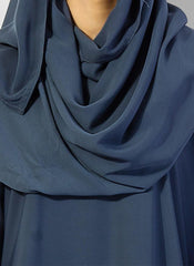 Hijab Ul Hareem Designed Blue Pull Over Georgette Abaya 0120-P