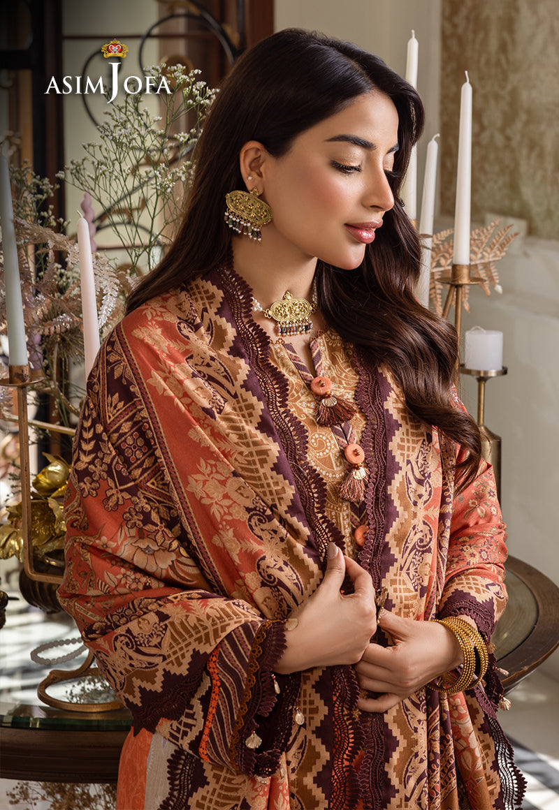 Asim Jofa Aira & Asra Pret Ajiwp-09 Printed Khaddar Stitched 3 Pcs