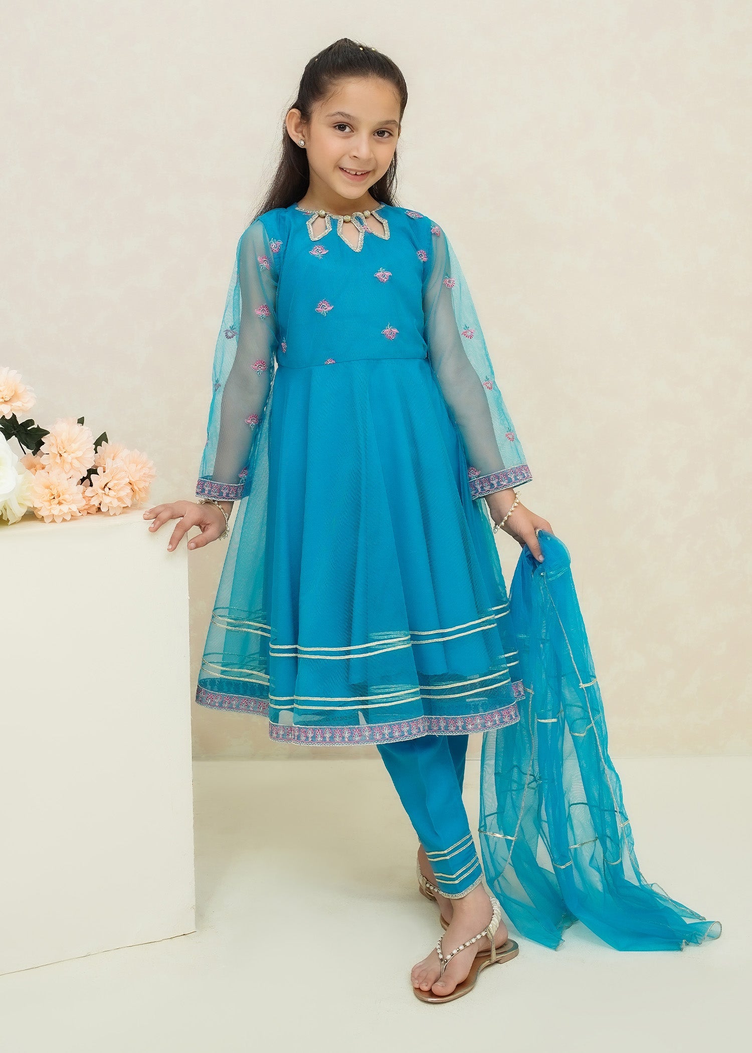 Modest Stitched 3 Piece Festive Collection-Saniya