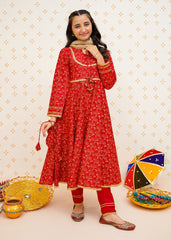 Modest Stitched 3 Piece Cotton Summer Kids Collection'2025-Gul-e-Laal