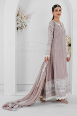 Manahils Stitched Formals Kurti 121-Crimson Glow- Lilac
