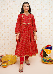 Modest Stitched 3 Piece Cotton Summer Kids Collection'2025-Gul-e-Laal
