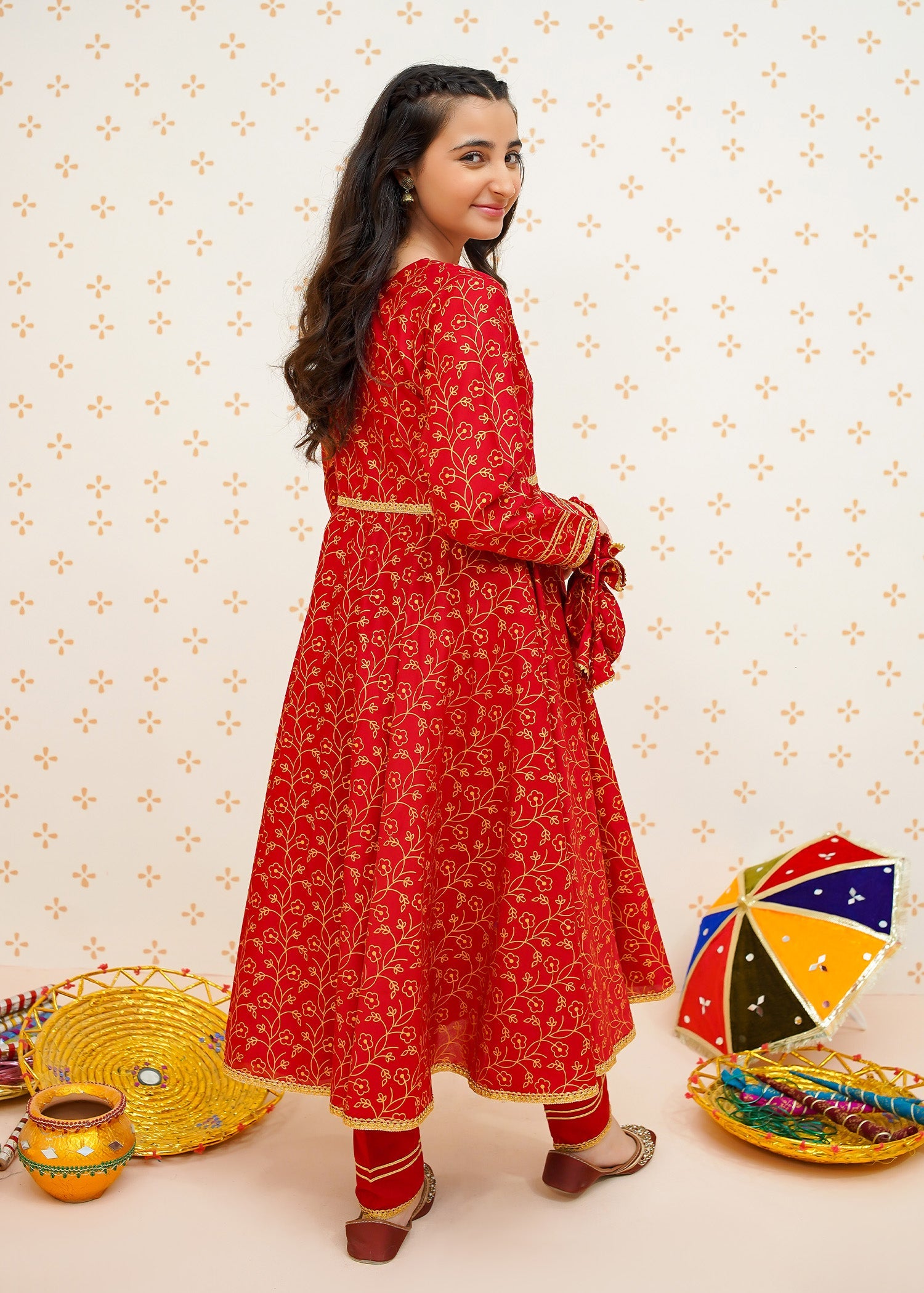 Modest Stitched 3 Piece Cotton Summer Kids Collection'2025-Gul-e-Laal