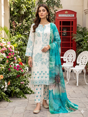 Dr Print 17 By Dr Haris Unstitched 3 Piece Lawn Suit-DPR-0162