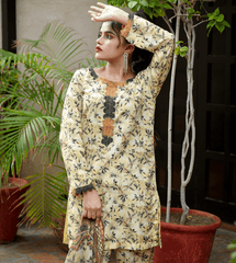 Florals & Printed By Hadar Official Stitched 3 Piece Lawn Collection-Olina - 3 PC printed