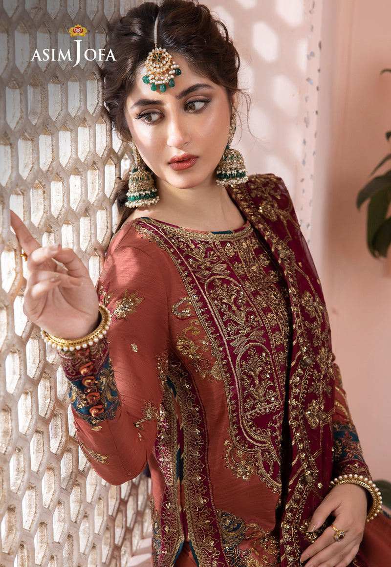 Asim Jofa Chandni '23 Ajcc-01 Designers Stitched Embroidered Raw Silk 3 Pcs