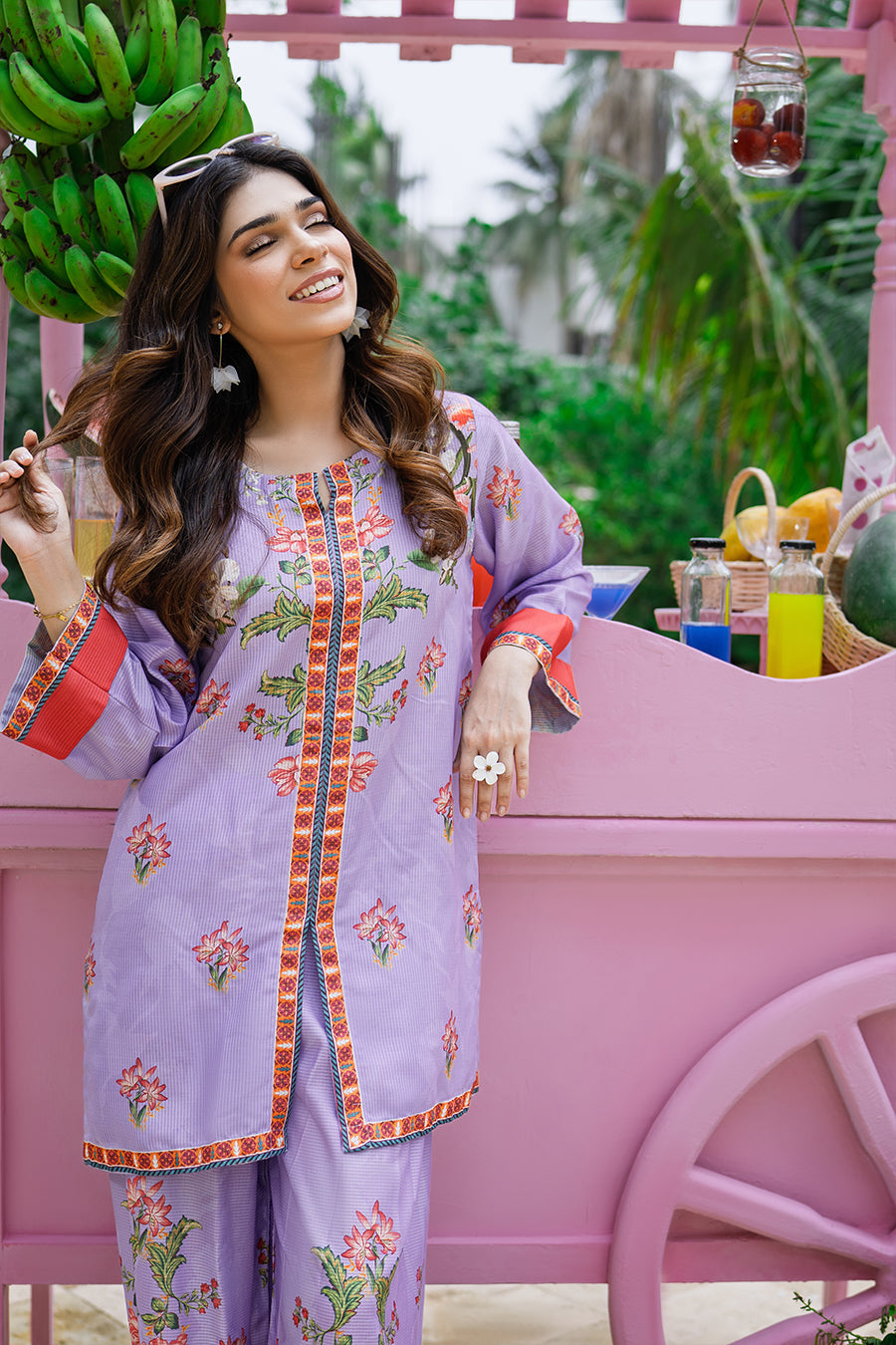 Sip N Style by Opole Stitched 2 Piece Summer Collection'2025-Plum Punch