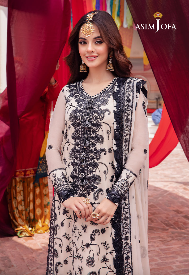 Asim Jofa Abresham '23 Ajab-02 Embroidered Chiffon 3 Pcs