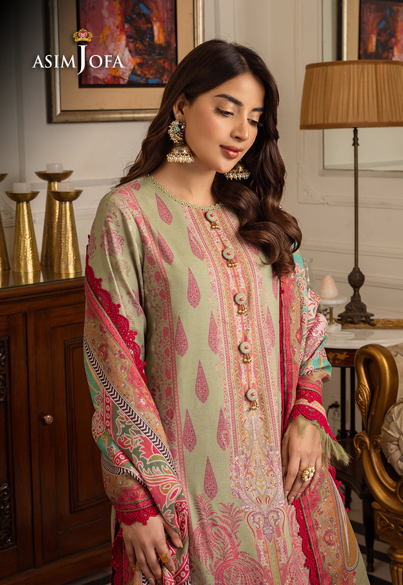 Asim Jofa Aira & Asra Pret Ajiwp-08 Embroidered Karandi Stitched 3 Pcs