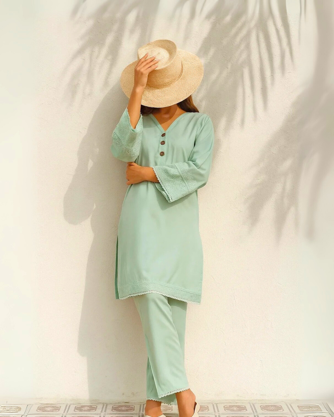 Noor E Rang by Ayla Studio Stitched 2 Piece Summer Collection'2025-Sabz-Sitara