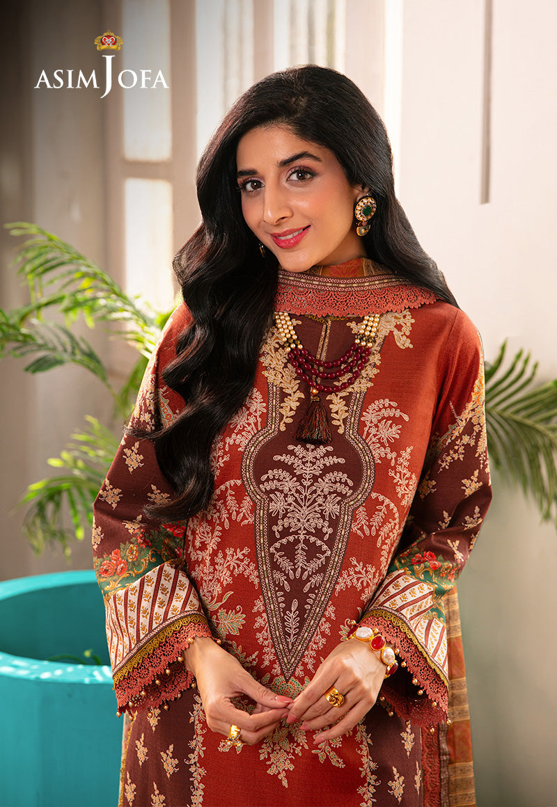 Asim Jofa Aira & Asra Pret Ajarp-14 Printed Dobby Stitched 3 Pcs