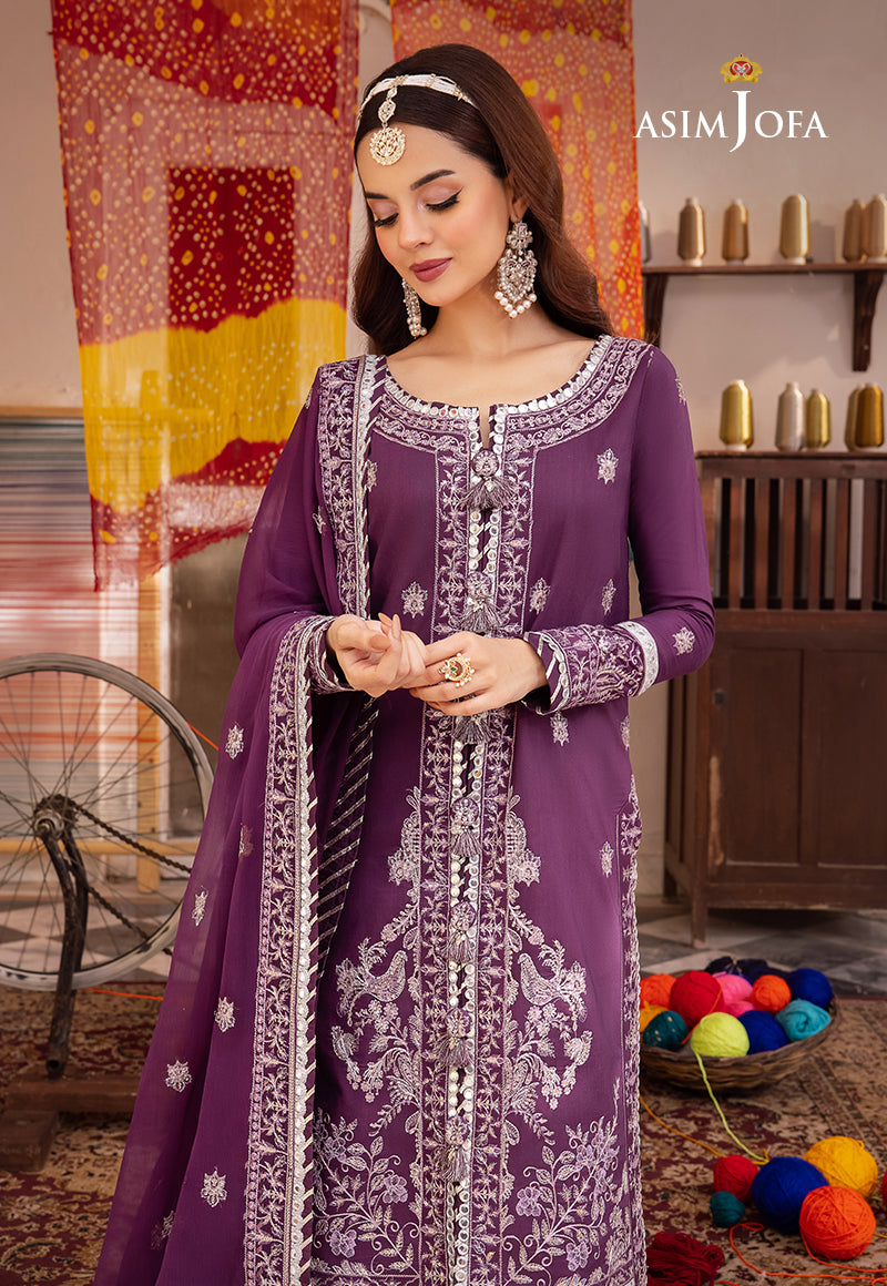 Asim Jofa Abresham '23 Ajab-08 Embroidered Lawn Silk 3 Pcs