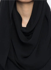 Hijab Ul Hareem Circular Collar Black Stylish Abaya 0117-P