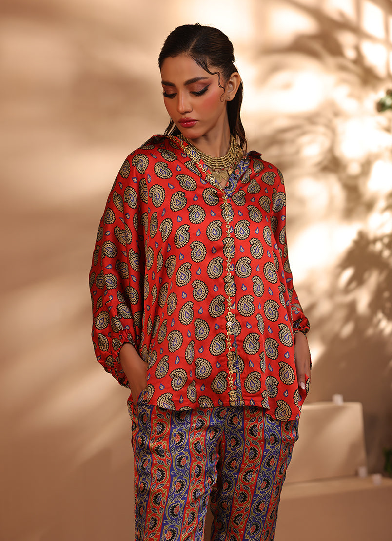 Zlooms 2 Pc Silk Formal Co-Ord Set - ZL25-C06-05