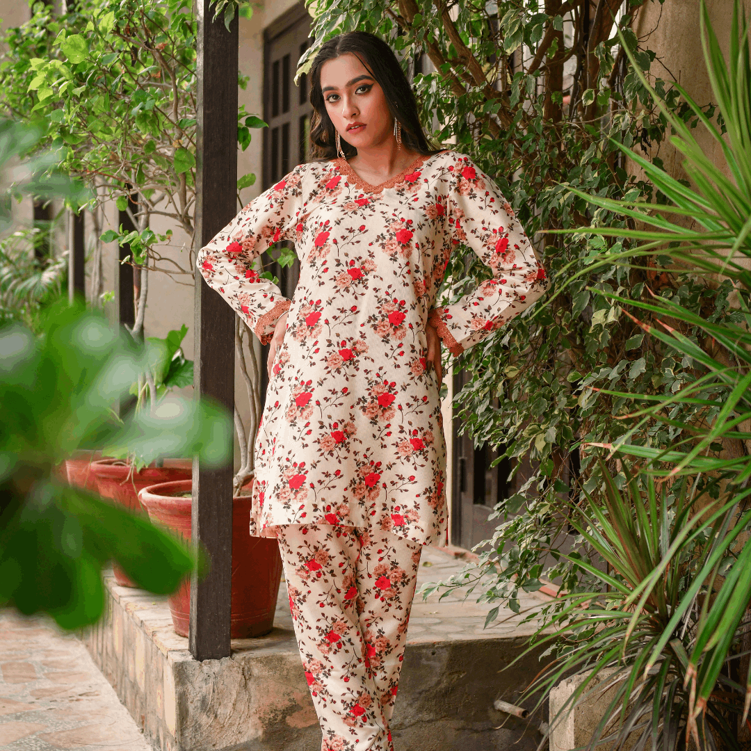 Florals & Printed By Hadar Official Stitched 3 Piece Lawn Collection-Juno - 3 PC printed