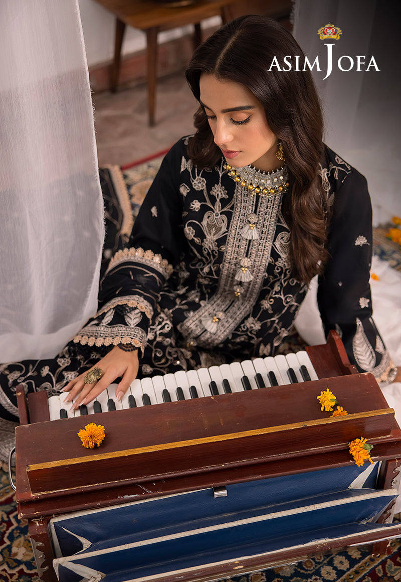Asim Jofa Shadow Work '23 Ajsw-27 Embroidered Poly Viscose 3 Pcs