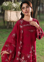 Tales Of Petals By Sardinia Unstitched 3 Piece Luxury Summer Suit-FLORAL FUCHSIA