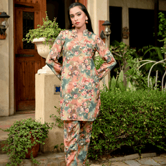 Florals & Printed By Hadar Official Stitched 3 Piece Lawn Collection-Luna - 3 PC printed