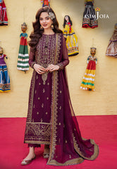 Asim Jofa Abresham '23 Ajab-03 Embroidered Chiffon 3 Pcs