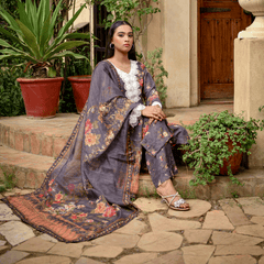 Florals & Printed By Hadar Official Stitched 3 Piece Lawn Collection-Elysian - 3 PC printed