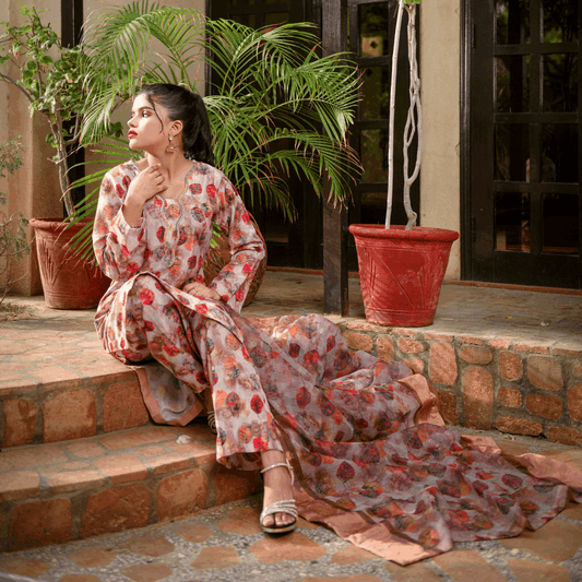 Florals & Printed By Hadar Official Stitched 3 Piece Lawn Collection-Liora - 3 PC printed