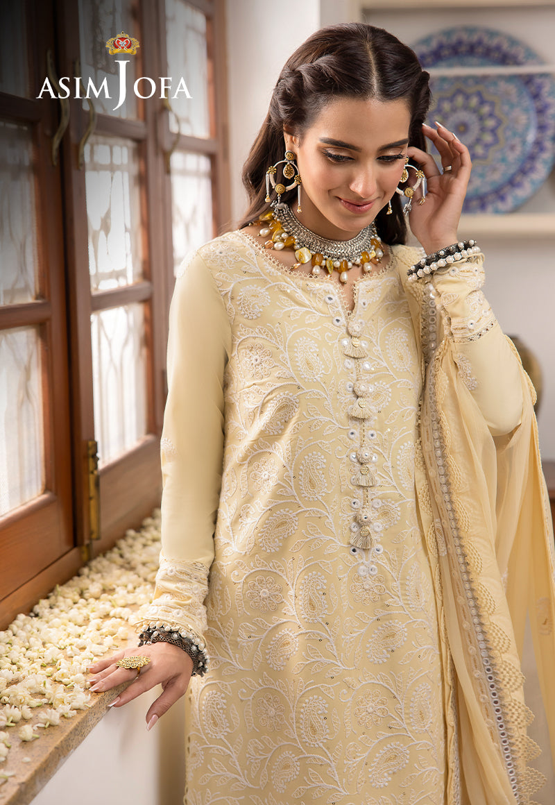 Asim Jofa Shadow Work '23 Ajsw-09 Embroidered Lawn Silk 3 Pcs
